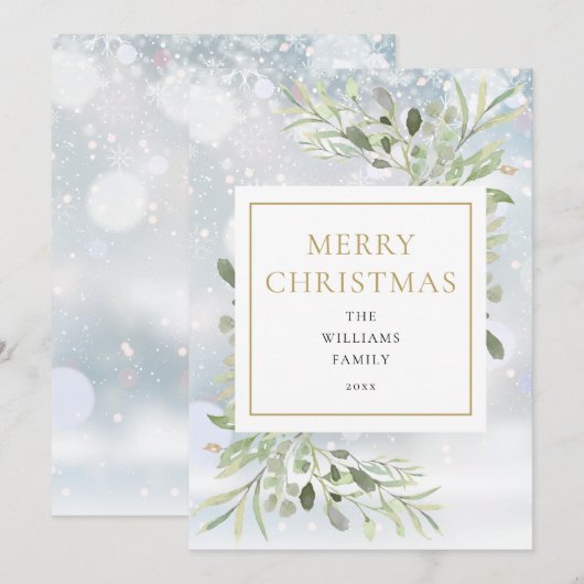 Elegant kerstsnowflakes Holiday Feestdagenkaart (Voorkant / Achterkant)