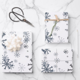 Elegant kerstsnowflakes patroon inpakpapier vel