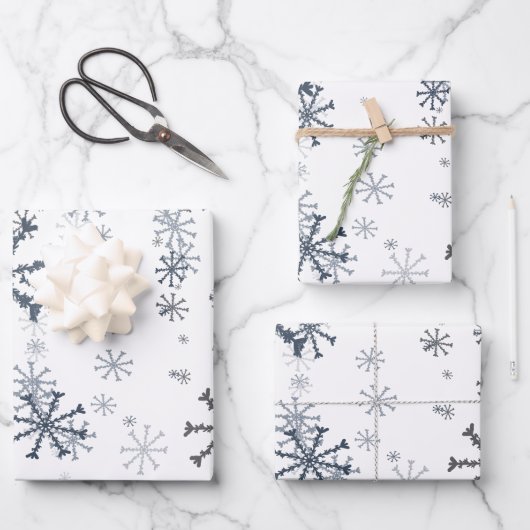 Elegant kerstsnowflakes patroon inpakpapier vel (Voorkant)