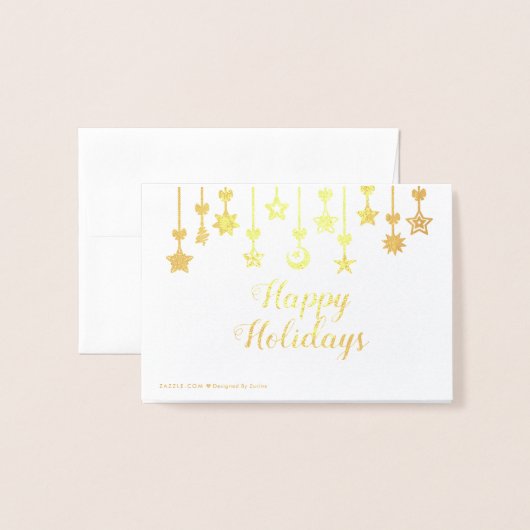 Elegant kerstStar-versieringen Folie Kaarten (Met envelop)