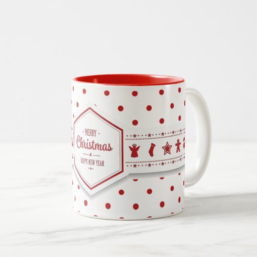 Elegant kerstStippen Mok (Voorkant rechts)