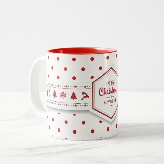 Elegant kerstStippen Mok (Voorkant links)