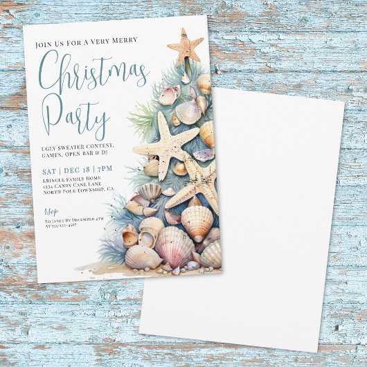 Elegant kerststrand kaart