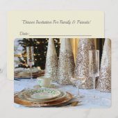 Elegant kersttafel Instelling binnenuitnodiging (Voorkant / Achterkant)