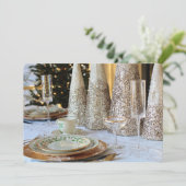 Elegant kersttafel Instelling binnenuitnodiging (Staand voorkant)
