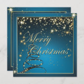 Elegant kersttasmagische-boomgroet feestdagenkaart (Voorkant / Achterkant)