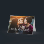 Elegant kersttekst Foto Wenskaart | wit Feestdagen Kaart<br><div class="desc">Verstuur stijlvolle en persoonlijke kerstcadeautjes met deze elegante gevouwen fotokaart! Gemakkelijk om met uw eigen foto en tekst aan te passen.</div>