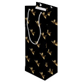 Elegant-kersttrumpet Angel Black Gold-look Wijn Cadeautas (Achterkant Gekanteld)
