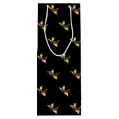 Elegant-kersttrumpet Angel Black Gold-look Wijn Cadeautas (Achterkant)