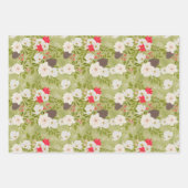 Elegant kerstvakantie bloemenpatroon inpakpapier vel (Voorkant 3)