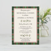 Elegant kerstvakantie bruiloft repetitie diner kaart (Staand voorkant)