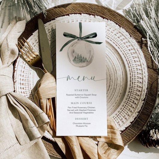 Elegant Kerstvakantie Feestdiner Menu
