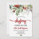 Elegant kerstvakantie open huisfeest kaart (Voorkant)