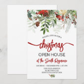 Elegant kerstvakantie open huisfeest kaart (Voorkant / Achterkant)