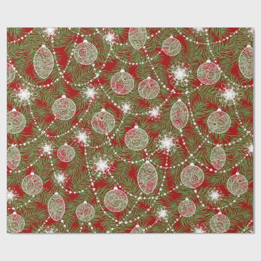 Elegant kerstvakantieboomkleuren cadeaupapier (Vlak)