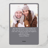 Elegant kerstval 2 Foto Roos Gold Folie Feestdagenkaart (Achterkant)