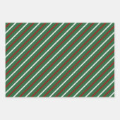 Elegant kerstval Pattern Red Green Inpakpapier Vel (Voorkant 3)