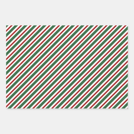 Elegant kerstval Pattern Red Green White Inpakpapier Vel (Voorkant 2)