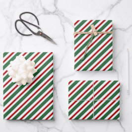 Elegant kerstval Pattern Red Green White Inpakpapier Vel