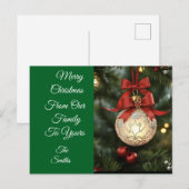 Elegant kerstversiering Collectie met rode boog Feestdagenkaart (Voorkant / Achterkant)