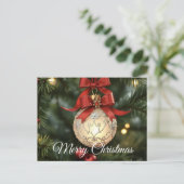 Elegant kerstversiering Collectie met rode boog Feestdagenkaart (Staand voorkant)