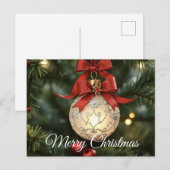 Elegant kerstversiering Collectie met rode boog Feestdagenkaart (Voorkant / Achterkant)