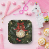 Elegant kerstversiering Collectie met rode boog Papieren Bordje (Feest)