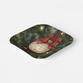 Elegant kerstversiering Collectie met rode boog Papieren Bordje (Gebogen)