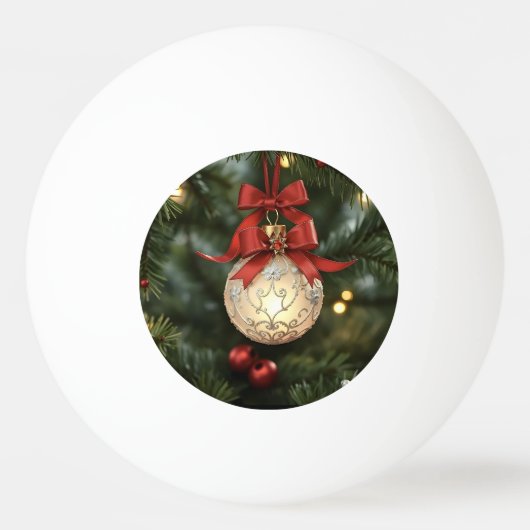 Elegant kerstversiering Collectie met rode boog Pingpongbal (Voorkant)