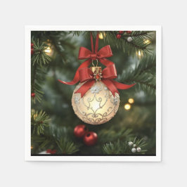 Elegant kerstversiering Collectie met rode boog Servet