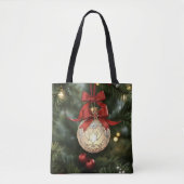 Elegant kerstversiering Collectie met rode boog Tote Bag (Voorkant)