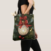Elegant kerstversiering Collectie met rode boog Tote Bag (Dichtbij)