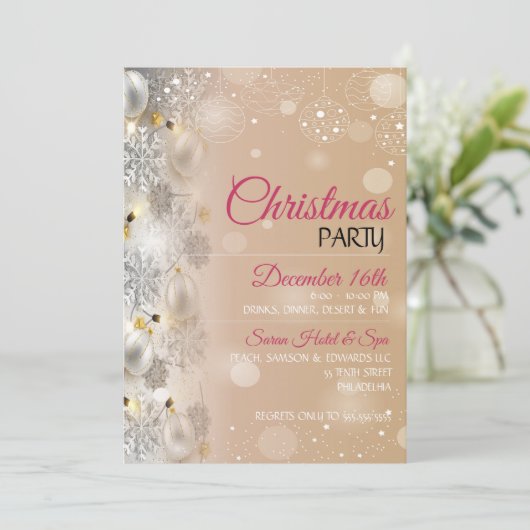 Elegant kerstversiering ontwerpfeest kaart (Staand voorkant)