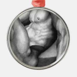 Elegant kerstversiering voor hem Art Nude-man Metalen Ornament