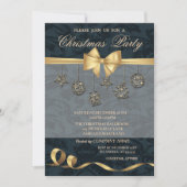 Elegant kerstversieringen, Bow, kerstfeest Kaart (Voorkant)