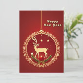 Elegant kerstversieringen feestdagenkaart (Staand voorkant)