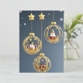 Elegant kerstversieringen feestdagenkaart (Staand voorkant)