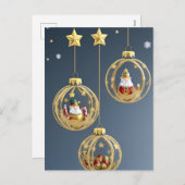 Elegant kerstversieringen feestdagenkaart (Voorkant / Achterkant)