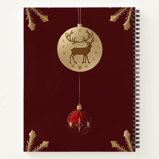 Elegant kerstversieringen notitieboek (Achterkant)