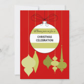 Elegant kerstversieringsfeest kaart (Voorkant)