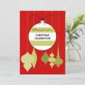 Elegant kerstversieringsfeest kaart (Staand voorkant)