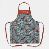 Elegant kerstvogel winter vakantie patroon schort (Voorkant)