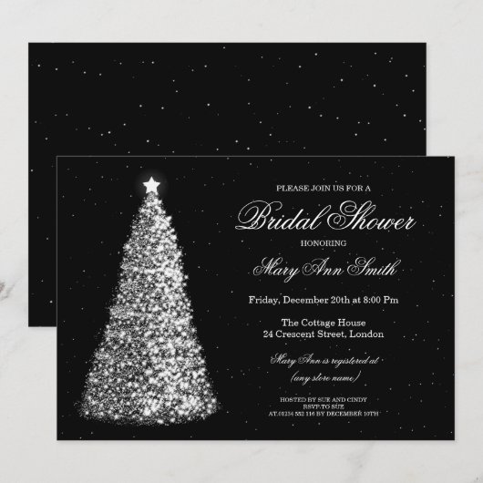 Elegant kerstVrijgezellenfeest Kaart (Voorkant / Achterkant)