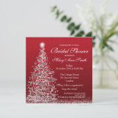 Elegant kerstVrijgezellenfeest Red Silver Kaart (Staand voorkant)