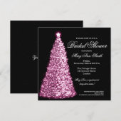 Elegant kerstVrijgezellenfeest Roze Kaart (Voorkant / Achterkant)