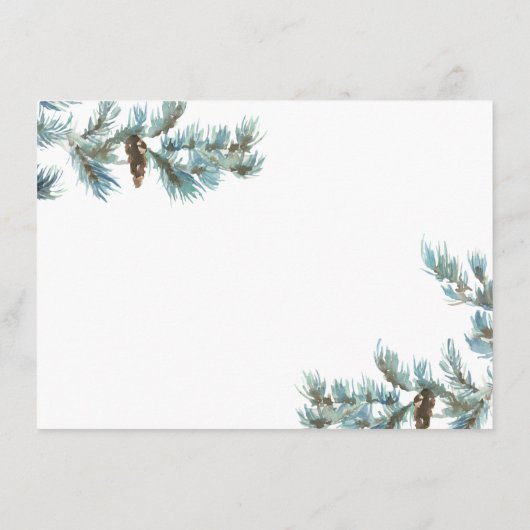 Elegant kerstWaterverf Pinecones Moving Aankondiging (Achterkant)