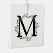 Elegant Kerstweesmonogram Keramisch Ornament (Rechts)
