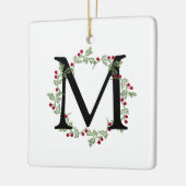 Elegant Kerstweesmonogram Keramisch Ornament (Links)