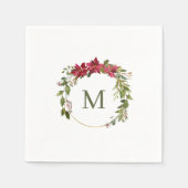 Elegant Kerstweesmonogram Servet (Voorkant)
