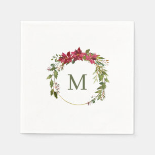 Elegant Kerstweesmonogram Servet